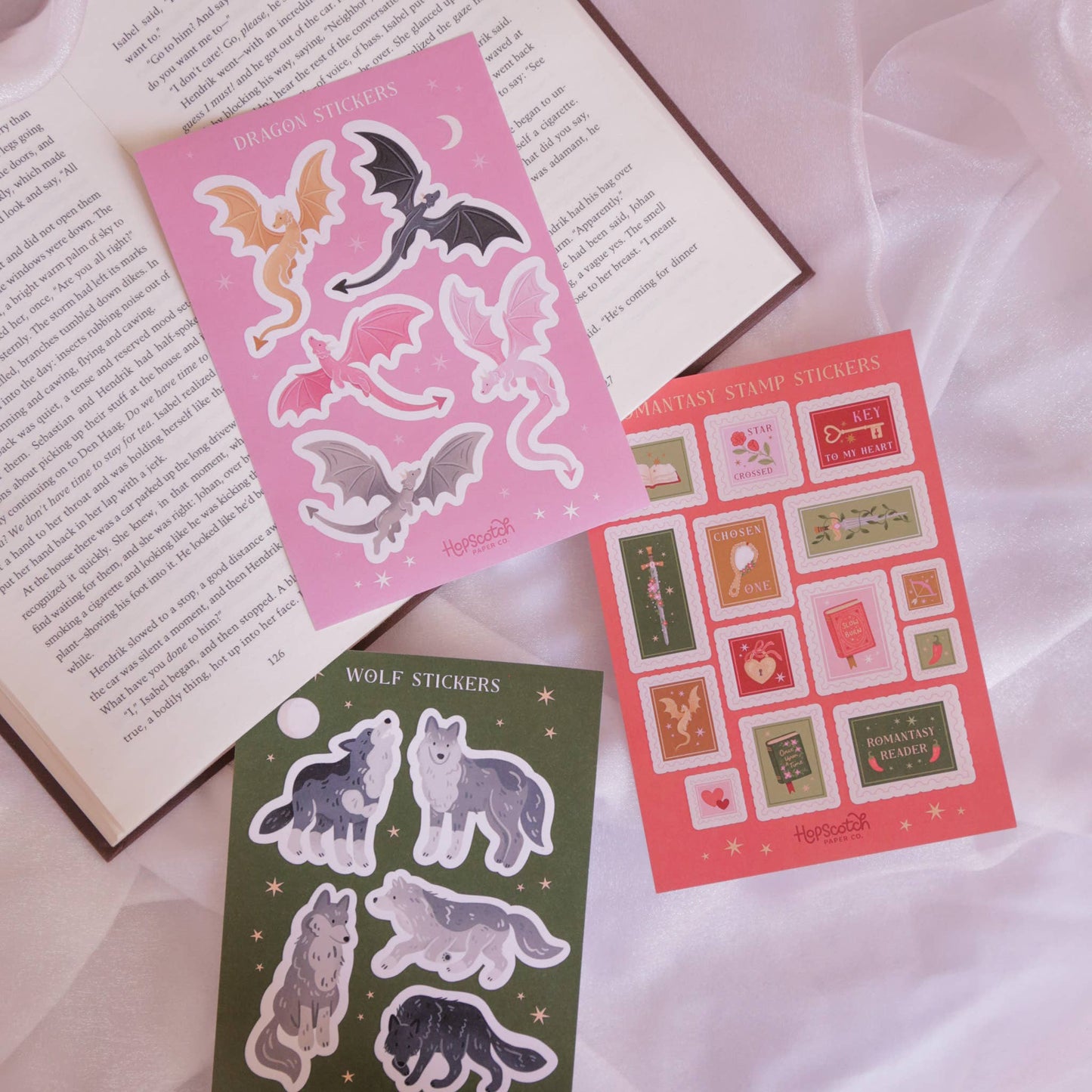 Dragon Sticker Sheet – Fantasy & Romantasy Journaling Gift | Hopscotch Paper Co.