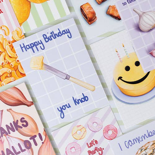 Katie Tinkler illustration - Happy Birthday You Knob Funny Butter Birthday Greeting Card