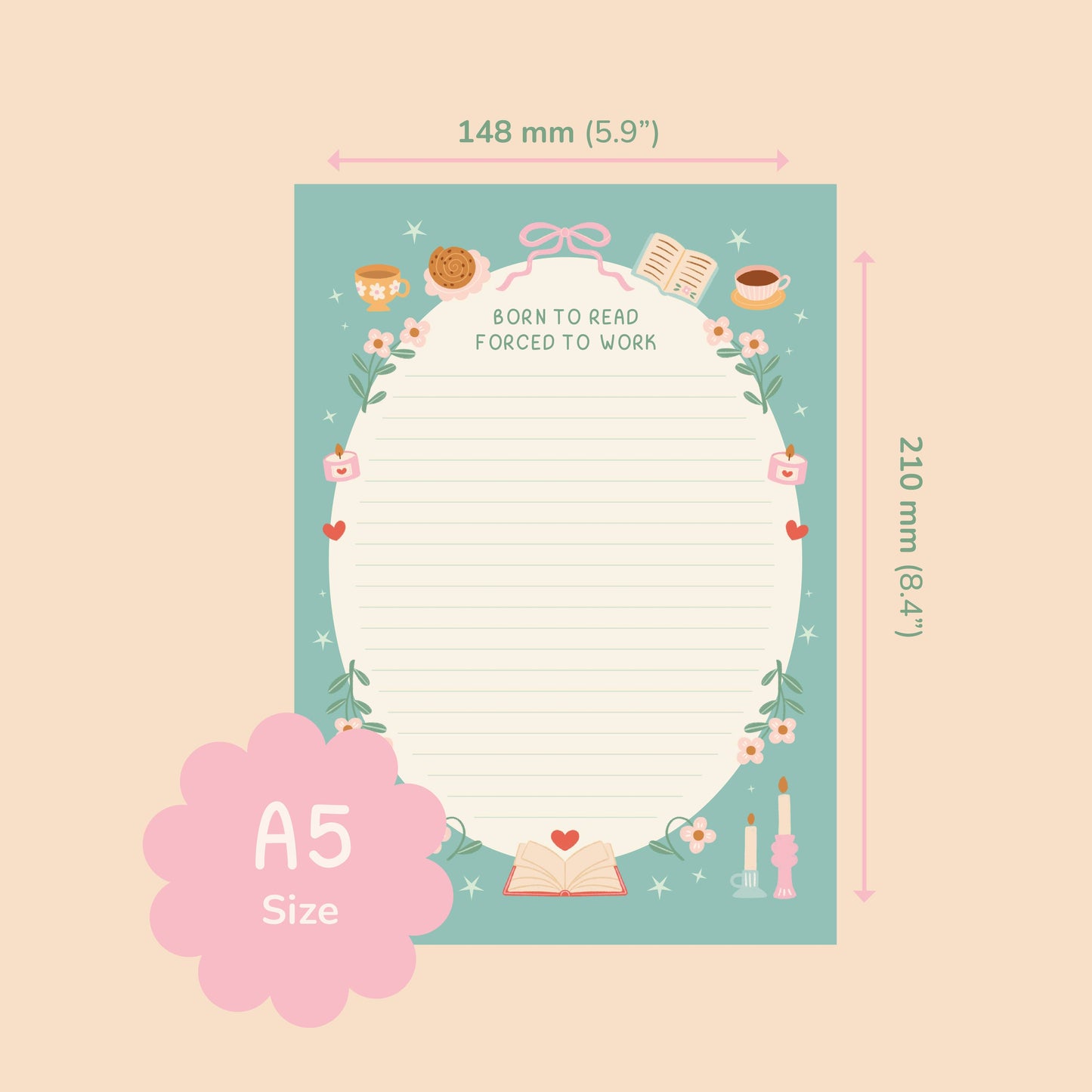 Hopscotch Paper Co. - Born To Read Notepad – Literature Stationery Gifts