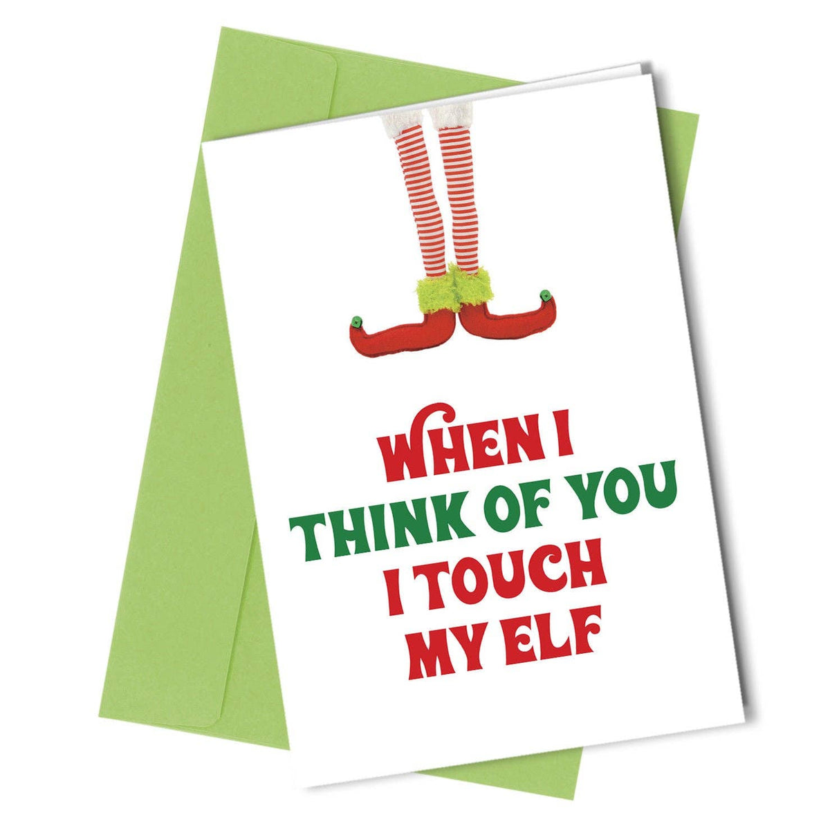 Close to the Bone Greeting Cards and Gifts - #339 Touch My Elf Christmas Card