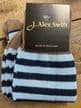 Cotton Striped Socks Bronze Harebell Ink Blue - Traditional British Craftsmanship