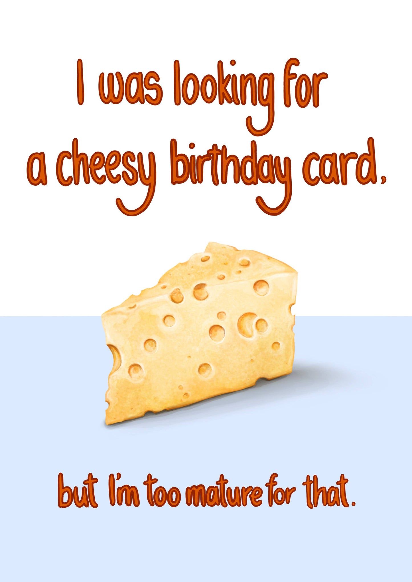 Katie Tinkler illustration - Looking For a Cheesy Card - Funny Pun Birthday Card