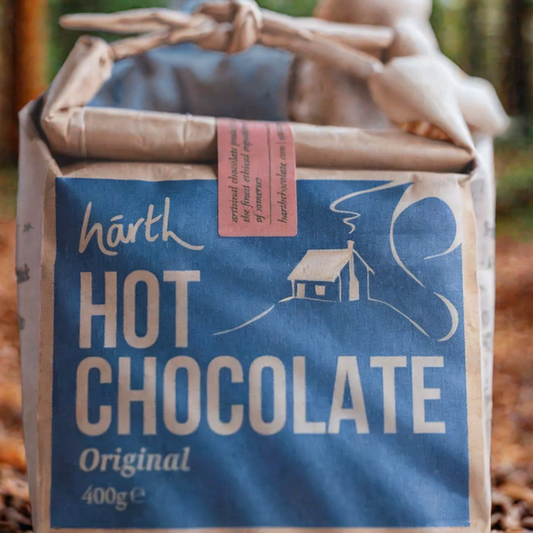 Bag of Harth Hot Chocolate with a recyclable packaging