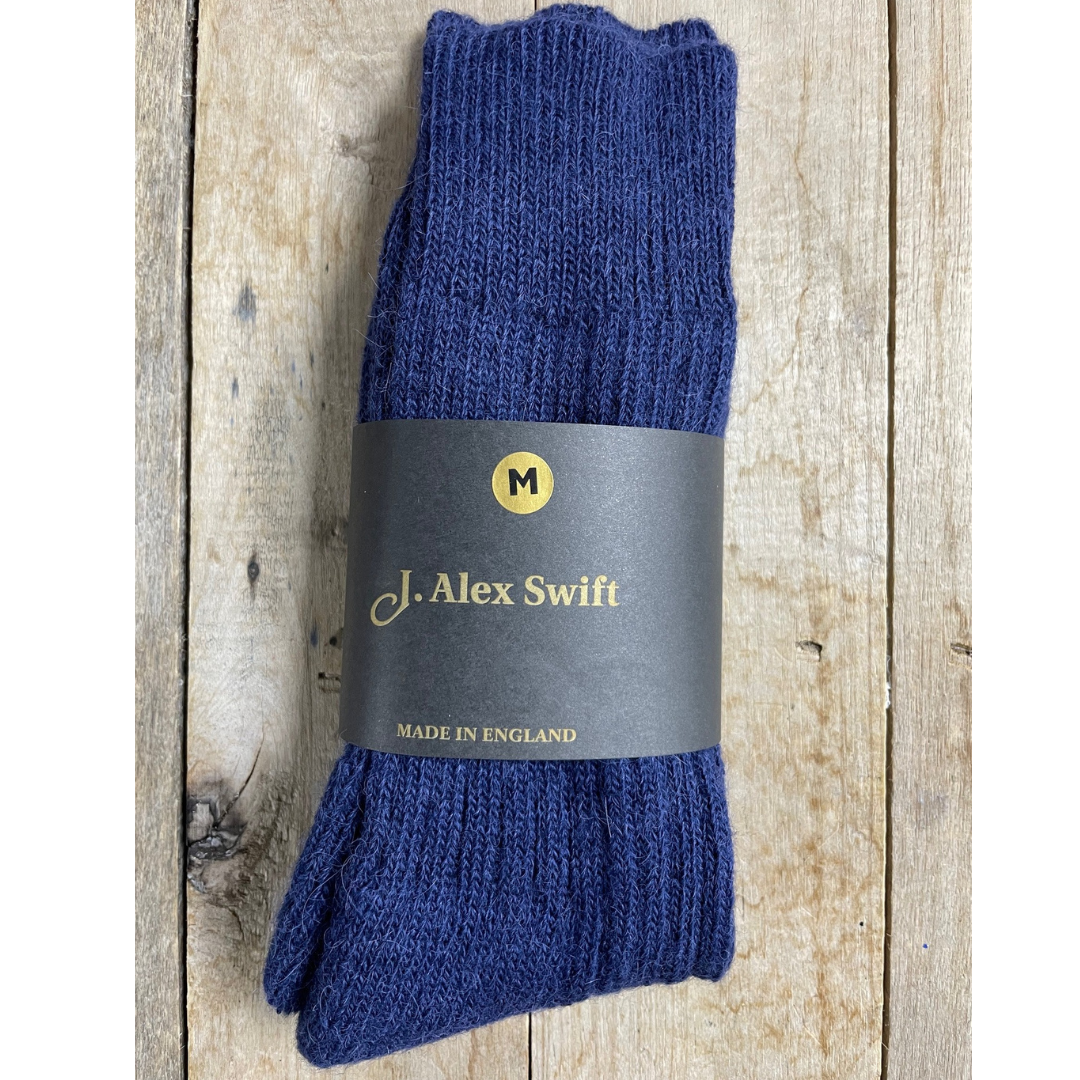 J Alex Swift Alpaca Walking Socks Navy Blue - Premium Alpaca Wool