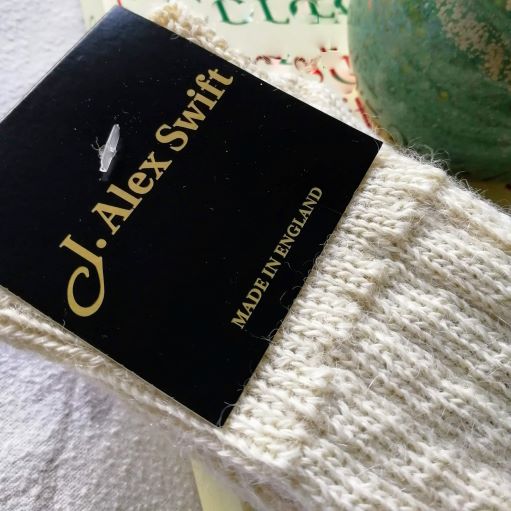 J Alex Swift Alpaca Wool Bed Socks Ecru - Natural Luxury Comfort