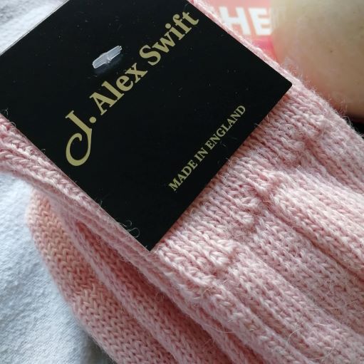 J Alex Swift Alpaca Wool Bed Socks Pink - Soft Luxury Sleepwear