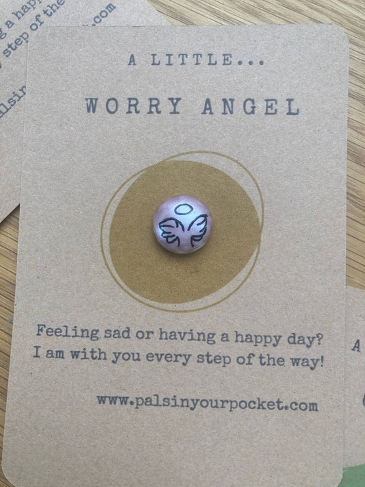 Worry token on a card with text