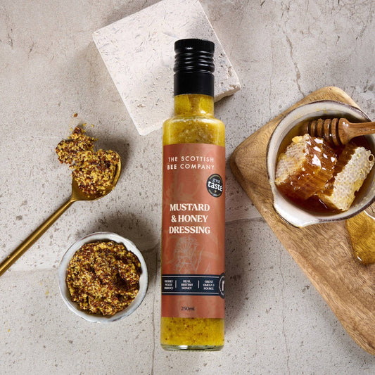 Scottish Bee Company Mustard & Honey Dressing with honeycomb and wholegrain mustard — Great Taste Award winner
