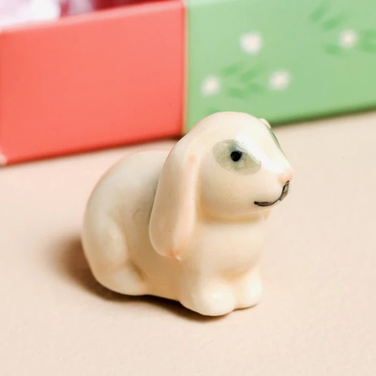 Tiny matchbox gift featuring a cute ceramic bunny, perfect pocket-sized encouragement token