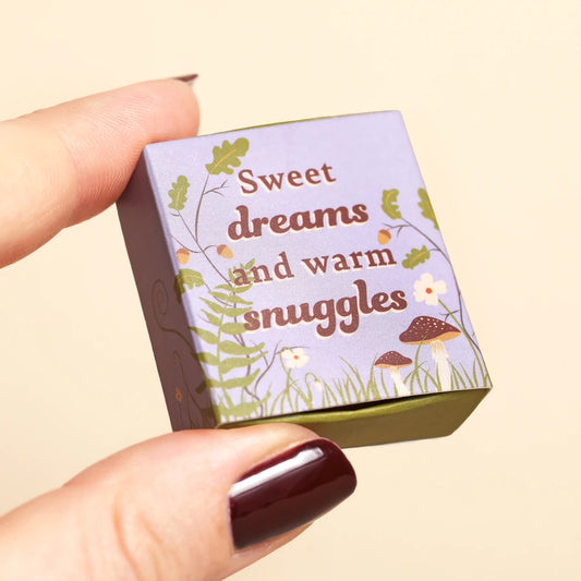 Tiny matchbox gift featuring a cute ceramic fox, perfect pocket-sized woodland nature gift