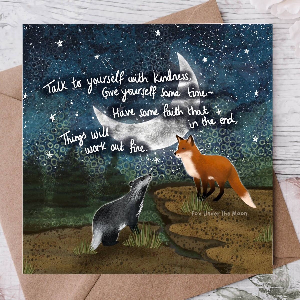 'Have Faith' Greeting Card | Fox Under the Moon