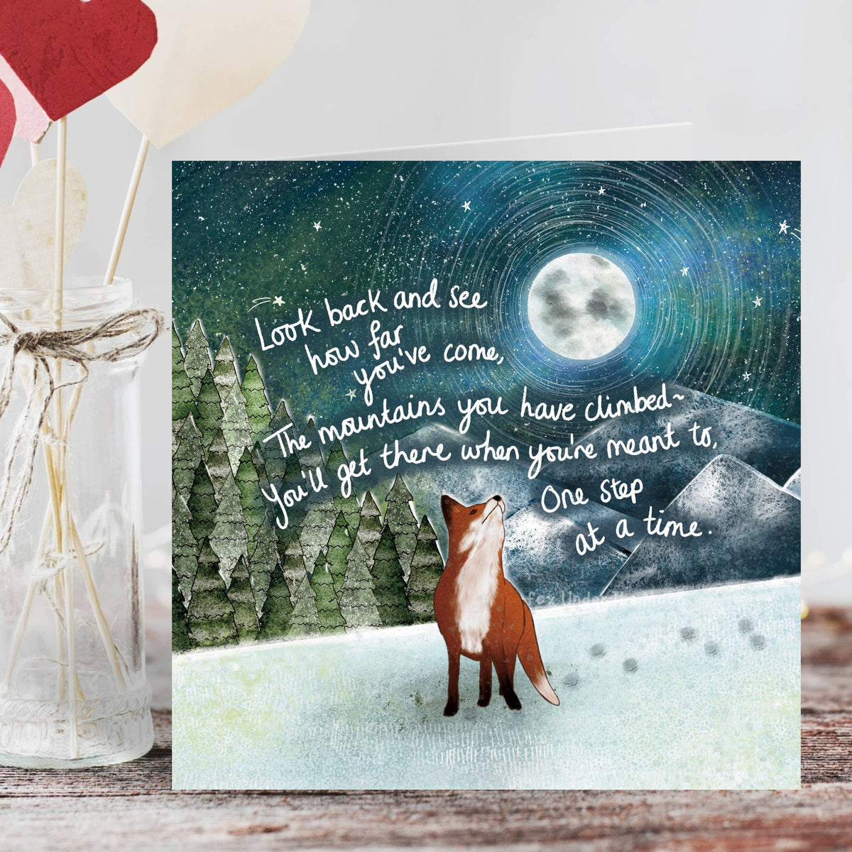 Fox Under The Moon - 'Mountains' - Greeting Card by Fox Under The Moon