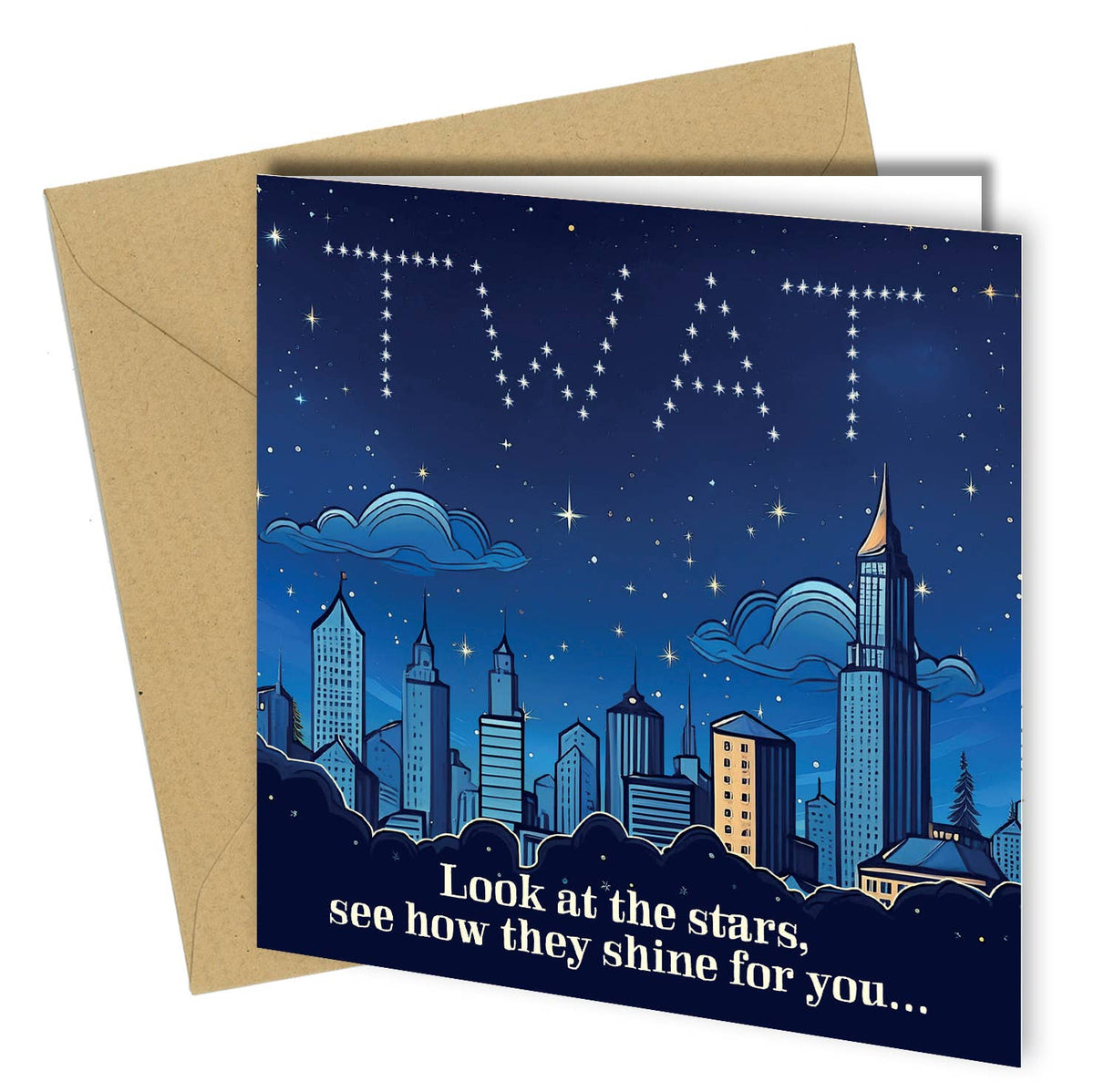 Close to the Bone Greeting Cards and Gifts - #376 Look at the stars T*** Birthday Card | Funny Rude