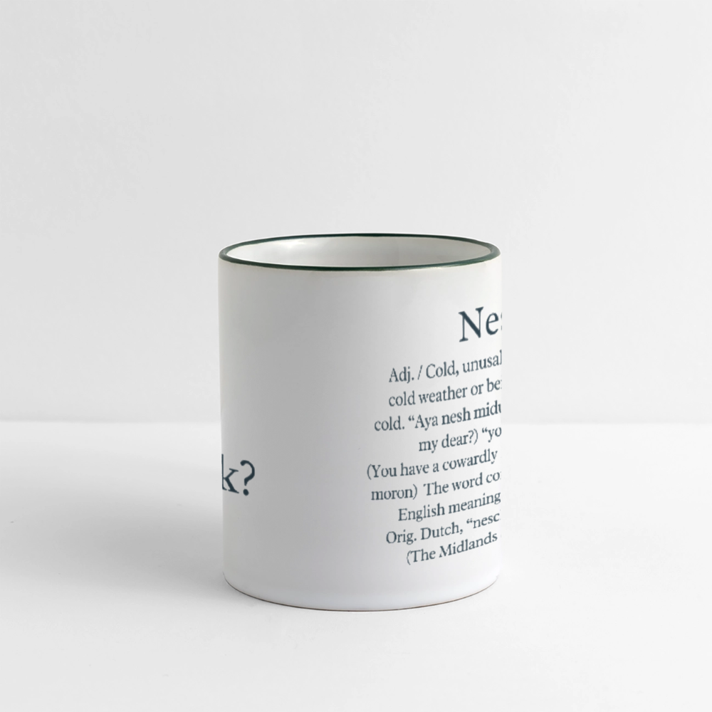 Aya nesh mug - white/dark green