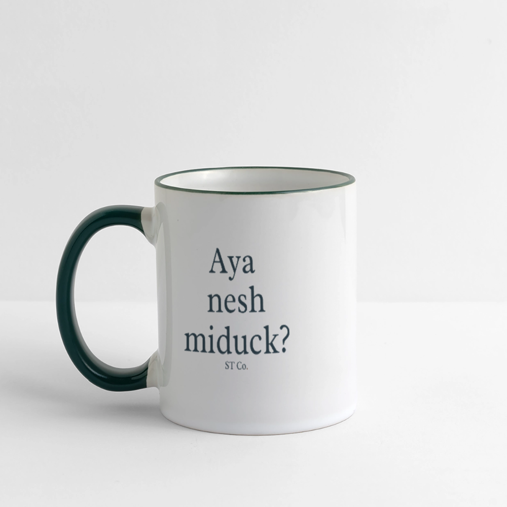 Aya nesh mug - white/dark green