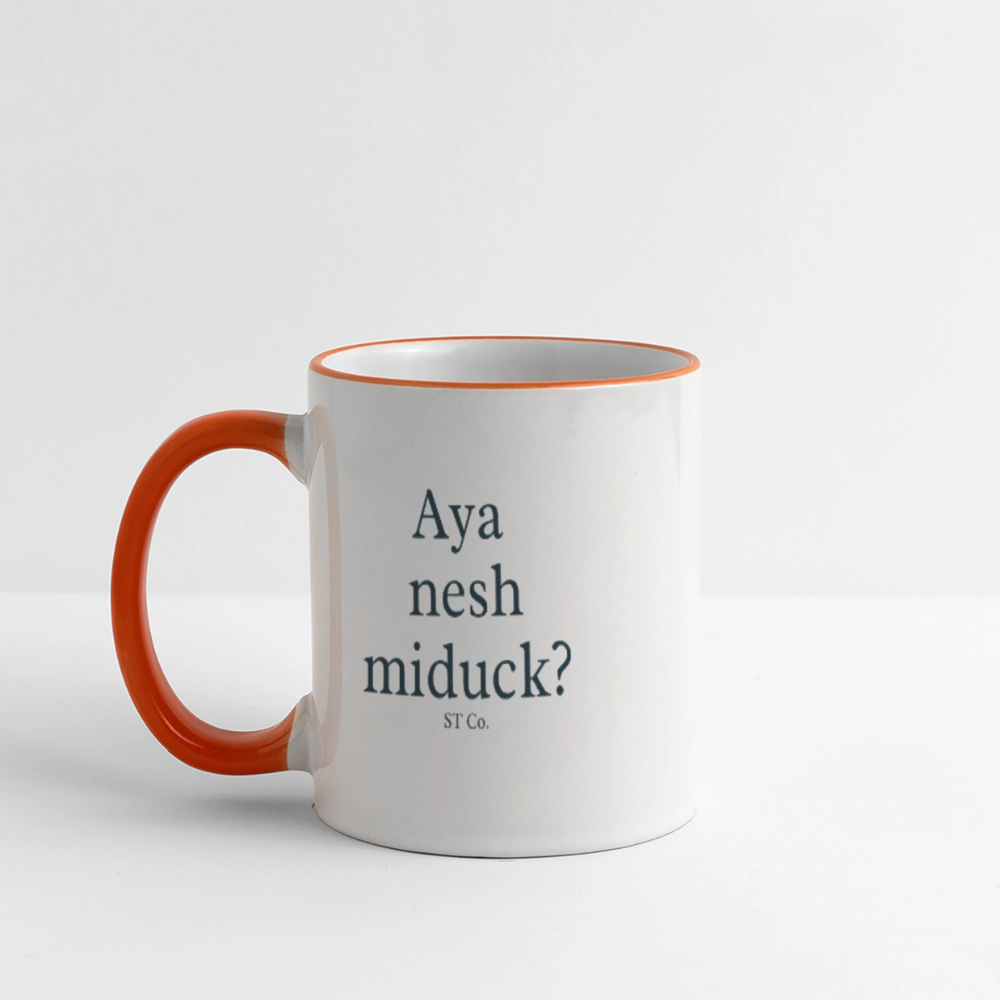 Aya nesh mug - white/orange