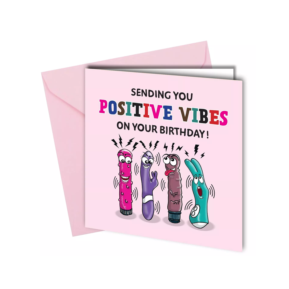 Close to the Bone Greeting Cards and Gifts - #1793 Positive Vibes Birthday Card