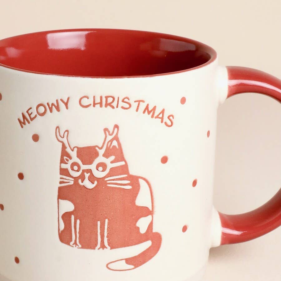 Meowy Christmas Ceramic Cat Mug - Lisa Angel