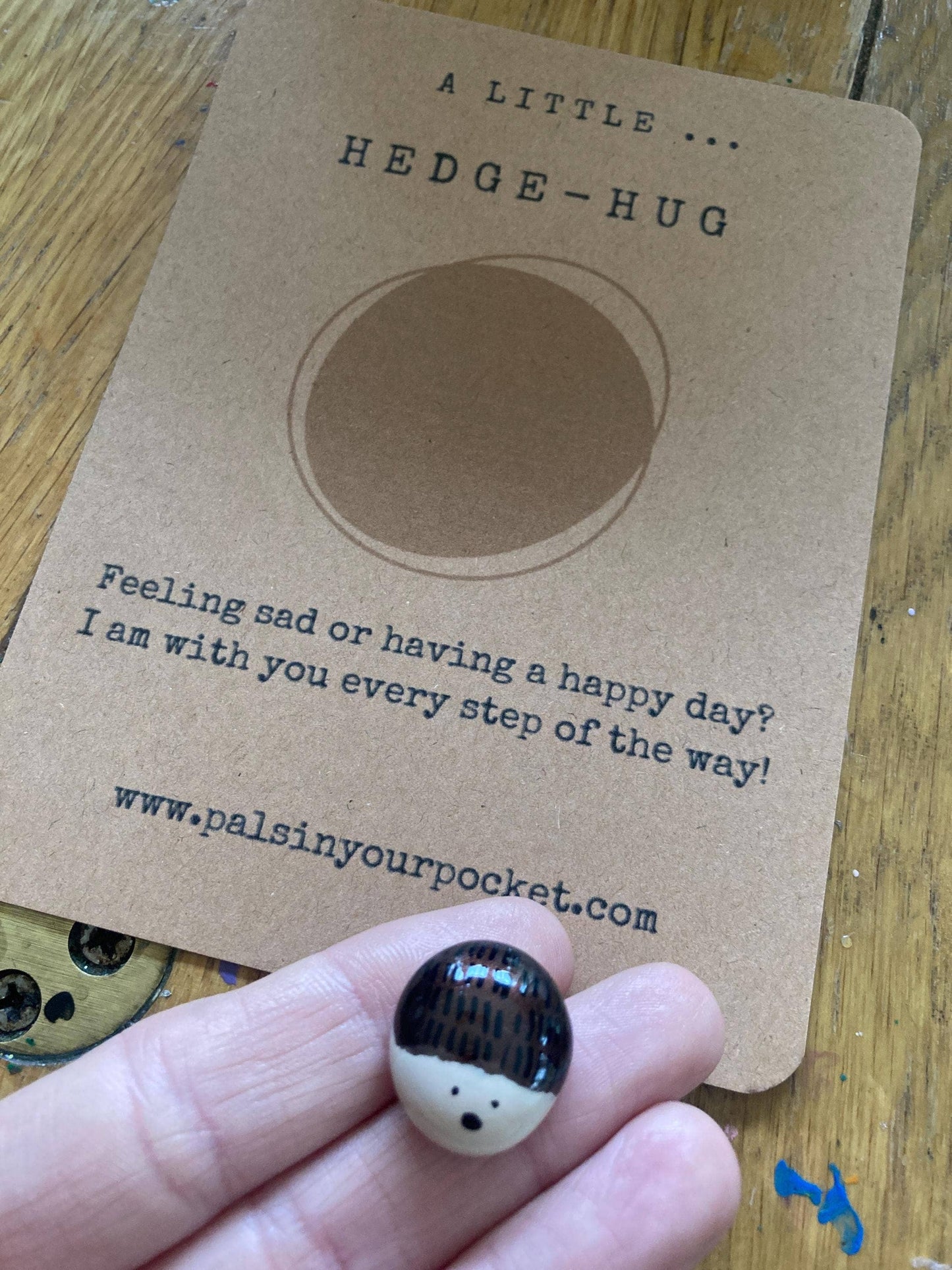Pals in your Pocket - Hedgehog Anxiety Relief Pocket Pebble For Animal Lovers