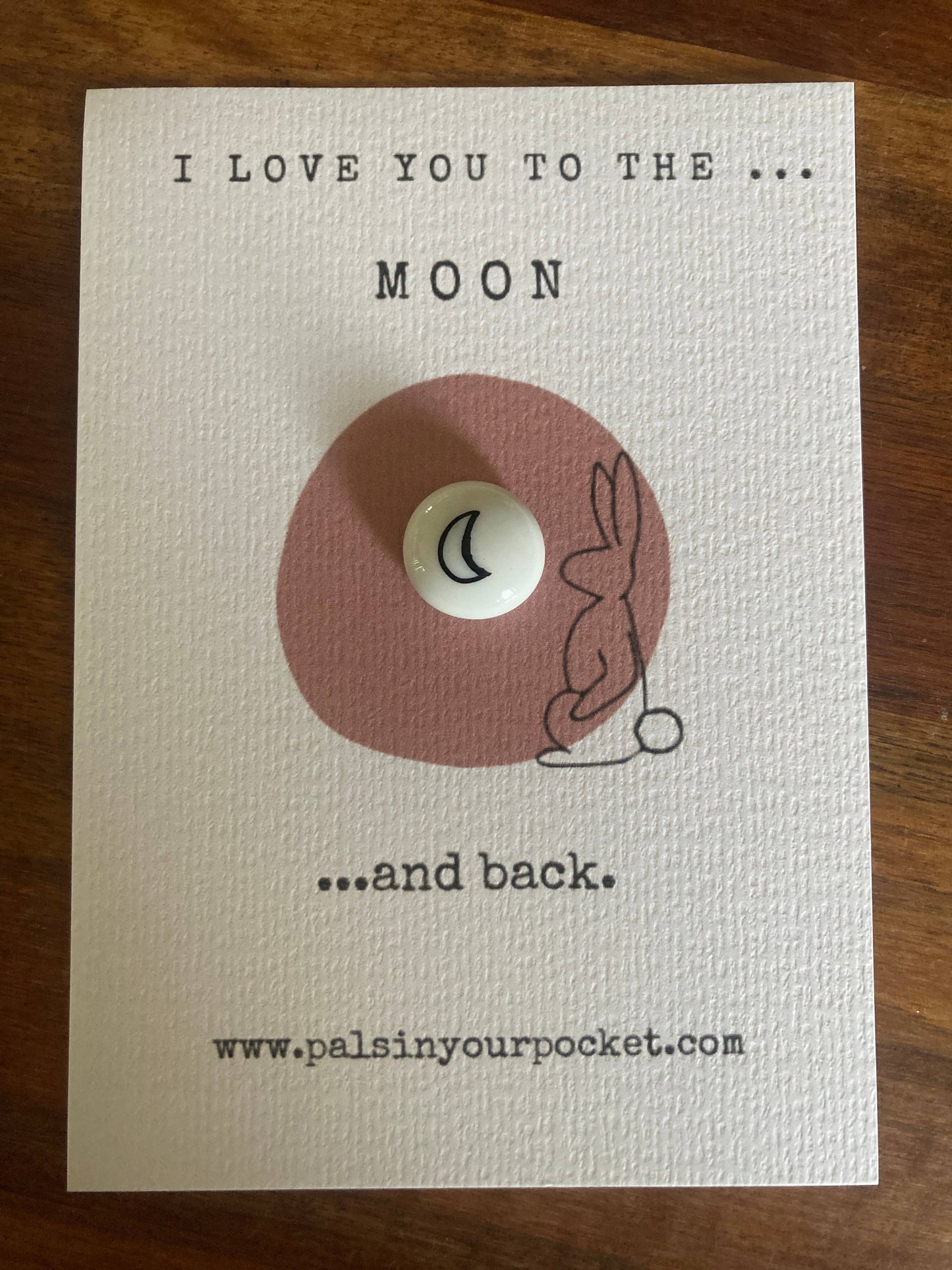 Pals in your Pocket - New pocket charm. Minimalist design. White collection. Moon 