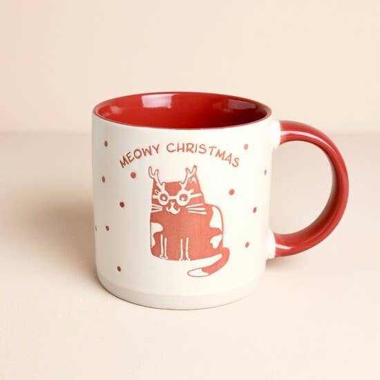 Meowy Christmas Ceramic Cat Mug - Lisa Angel