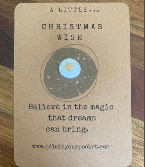 Pals in your Pocket - Christmas Wish. Gold star. Charm and card. 