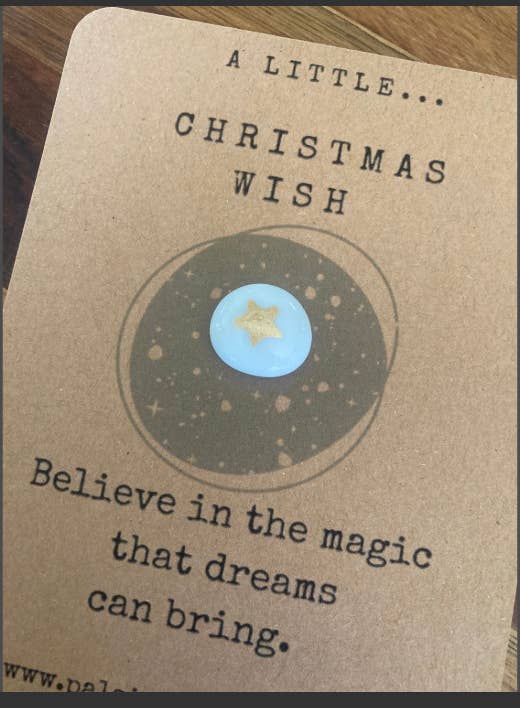 Pals in your Pocket - Christmas Wish. Gold star. Charm and card. 