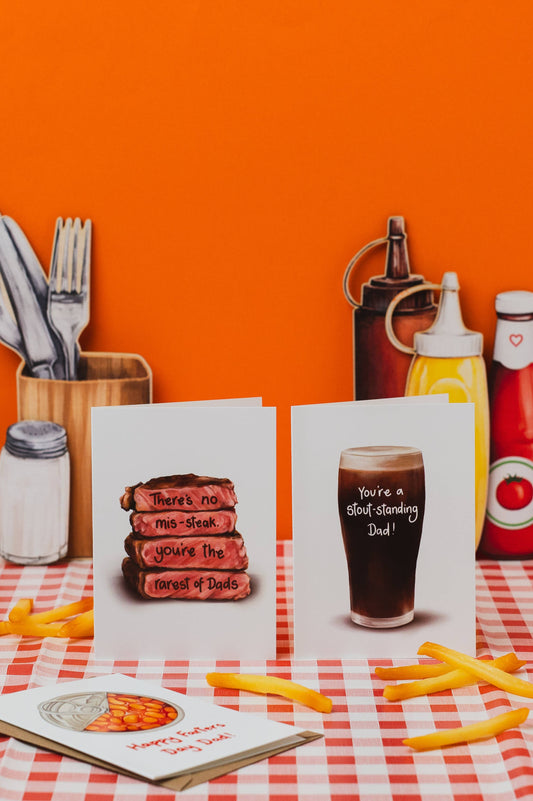 Katie Tinkler illustration - To A Stout-Standing Dad - Guinness/Beer Father's Day Card