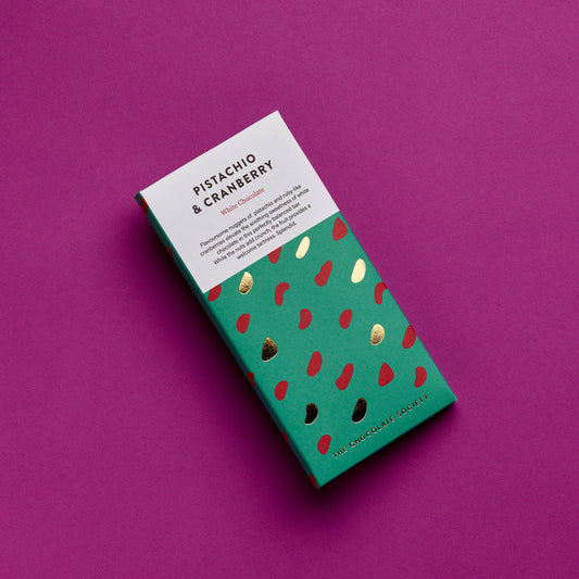 The Chocolate Society - Pistachio & Cranberry White Chocolate Bar