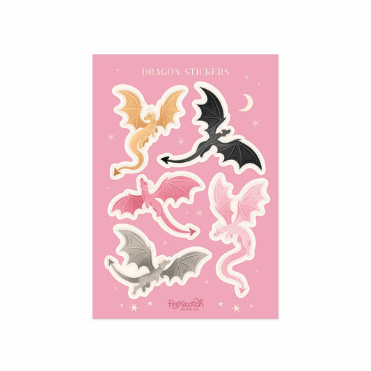 Dragon Sticker Sheet – Fantasy & Romantasy Journaling Gift | Hopscotch Paper Co.