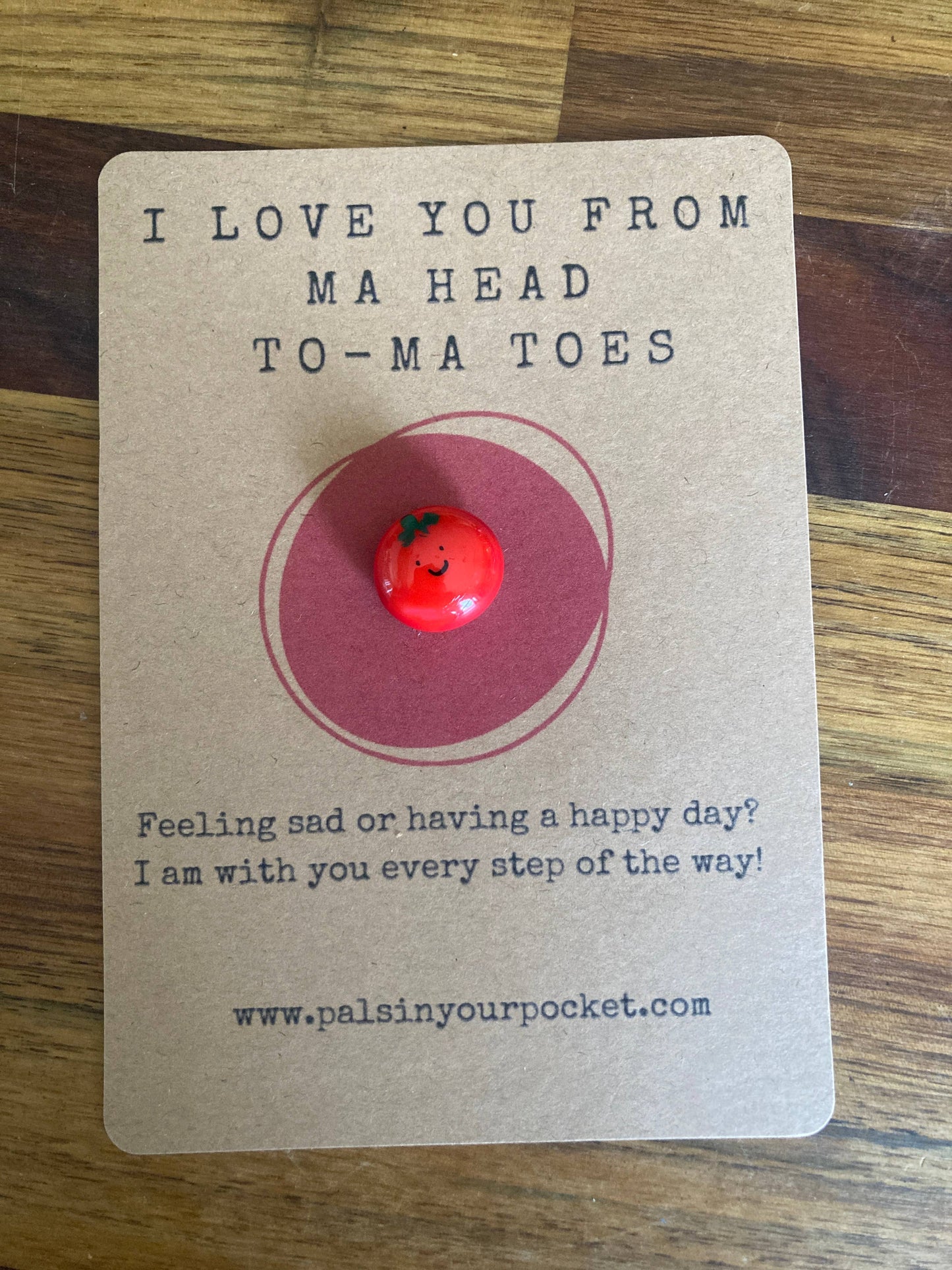 Pals in your Pocket - I Love You Tomato Painted Pebble Appreciation Gift