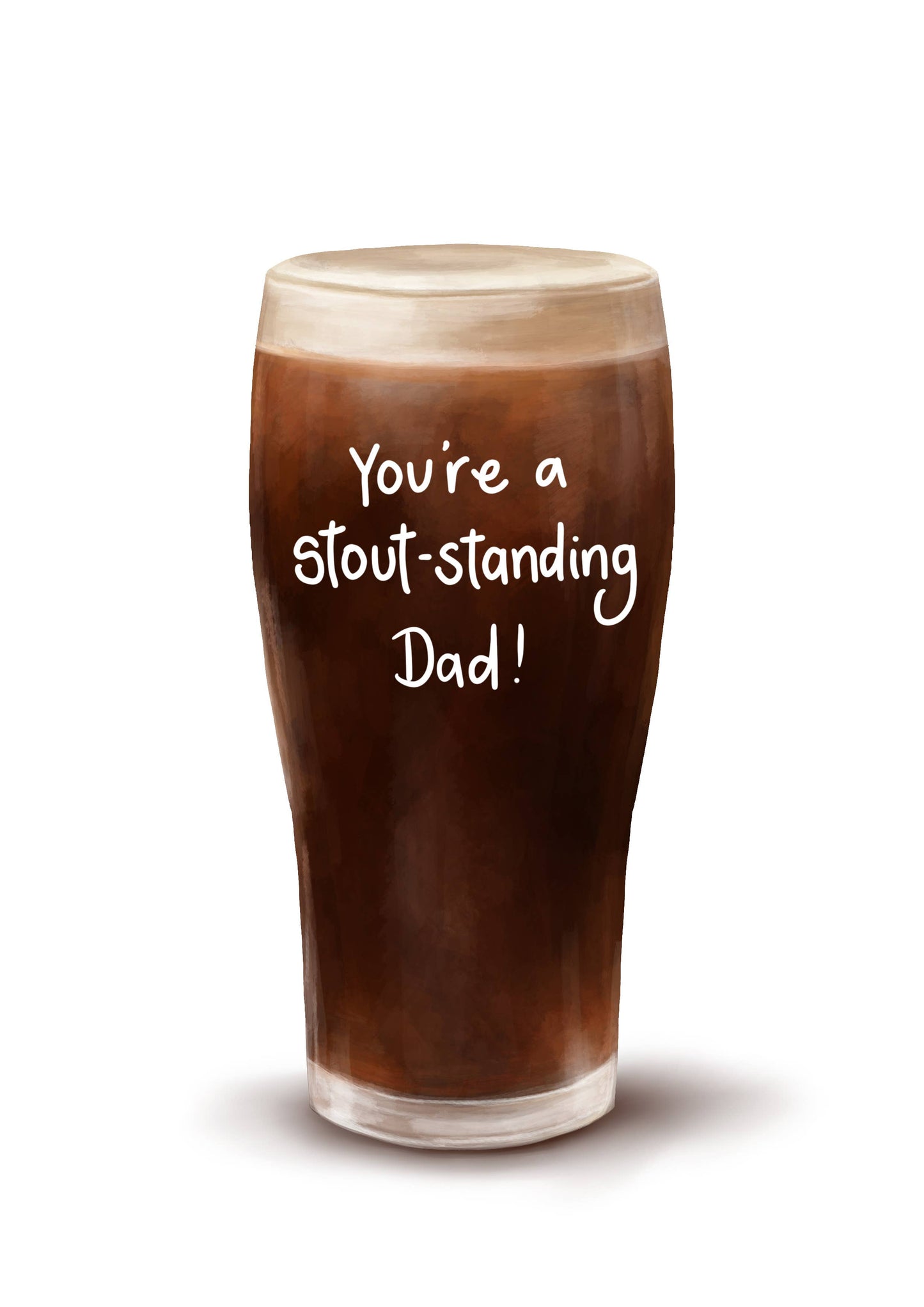 Katie Tinkler illustration - To A Stout-Standing Dad - Guinness/Beer Father's Day Card