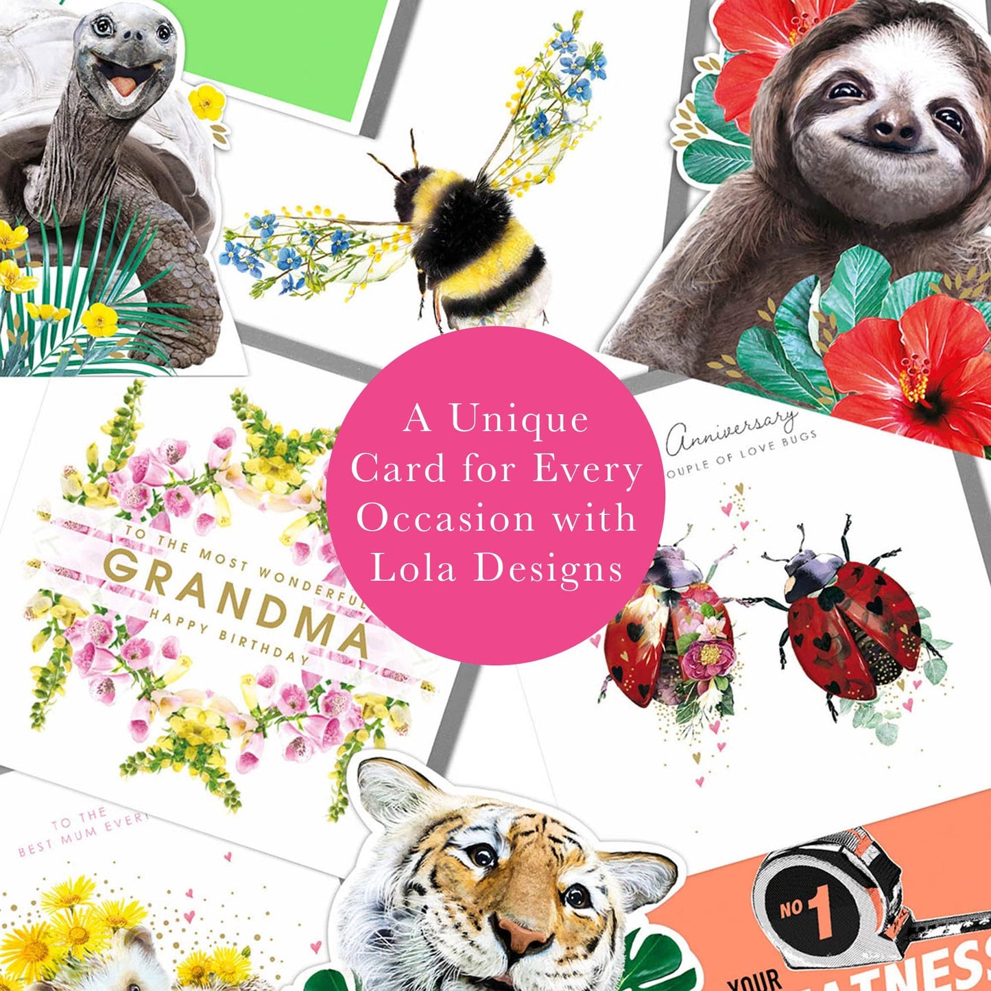 Flamingo & Roses Blank Art Card – Lola Design Greeting Card