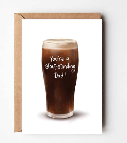 Katie Tinkler illustration - To A Stout-Standing Dad - Guinness/Beer Father's Day Card