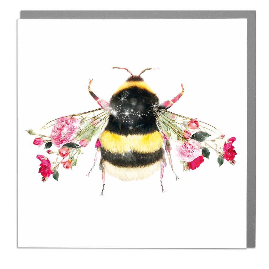 Bumble Bee Greeting Card – Lola Design Wildlife Botanical Card