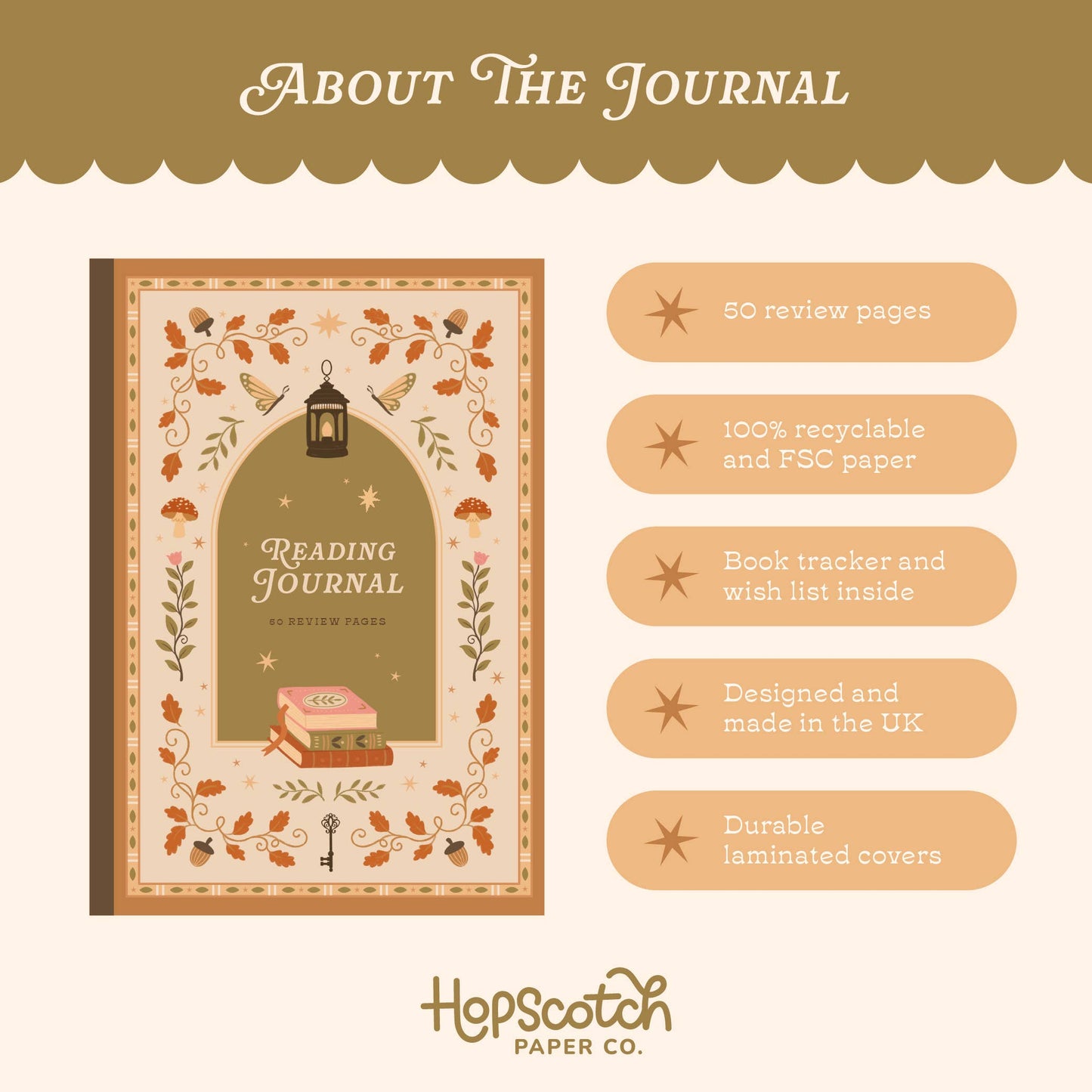 Hopscotch Paper Co. - Cosy Season Reading Journal – 50 Book Review Notebook