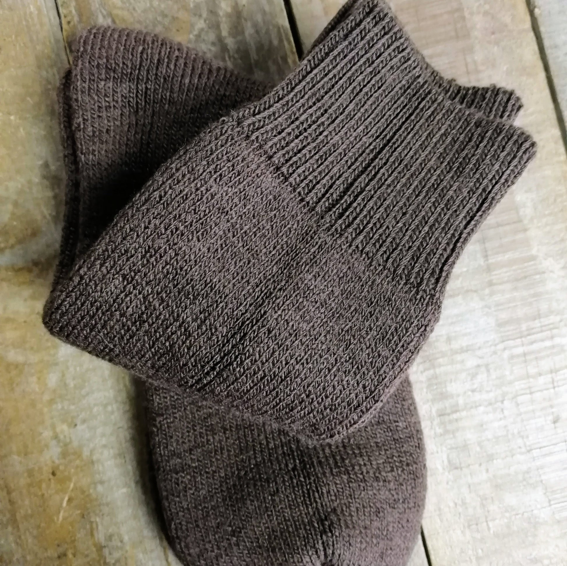 J Alex Swift Wool Terry Fishing Socks Brown Folded Detail - Quality Craftsmanship