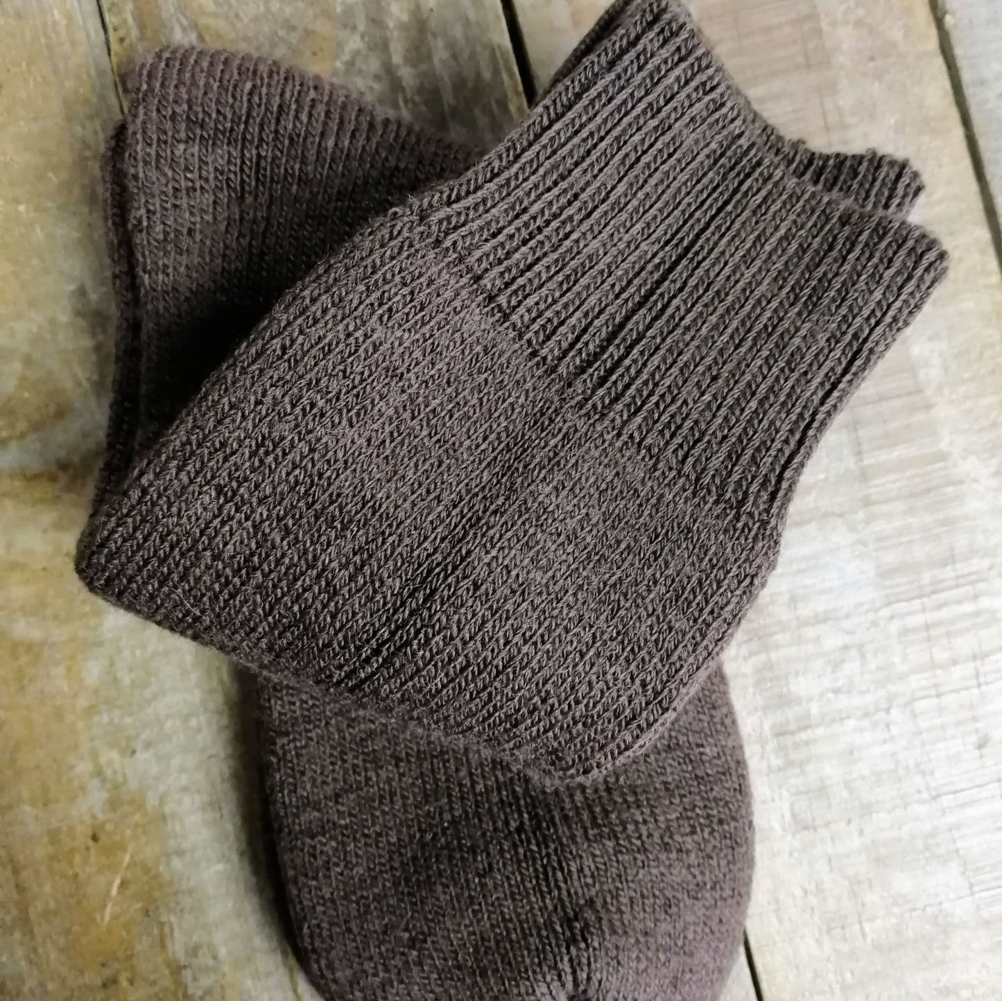 J Alex Swift Wool Terry Fishing Socks Brown Folded - Cushioned Comfort
