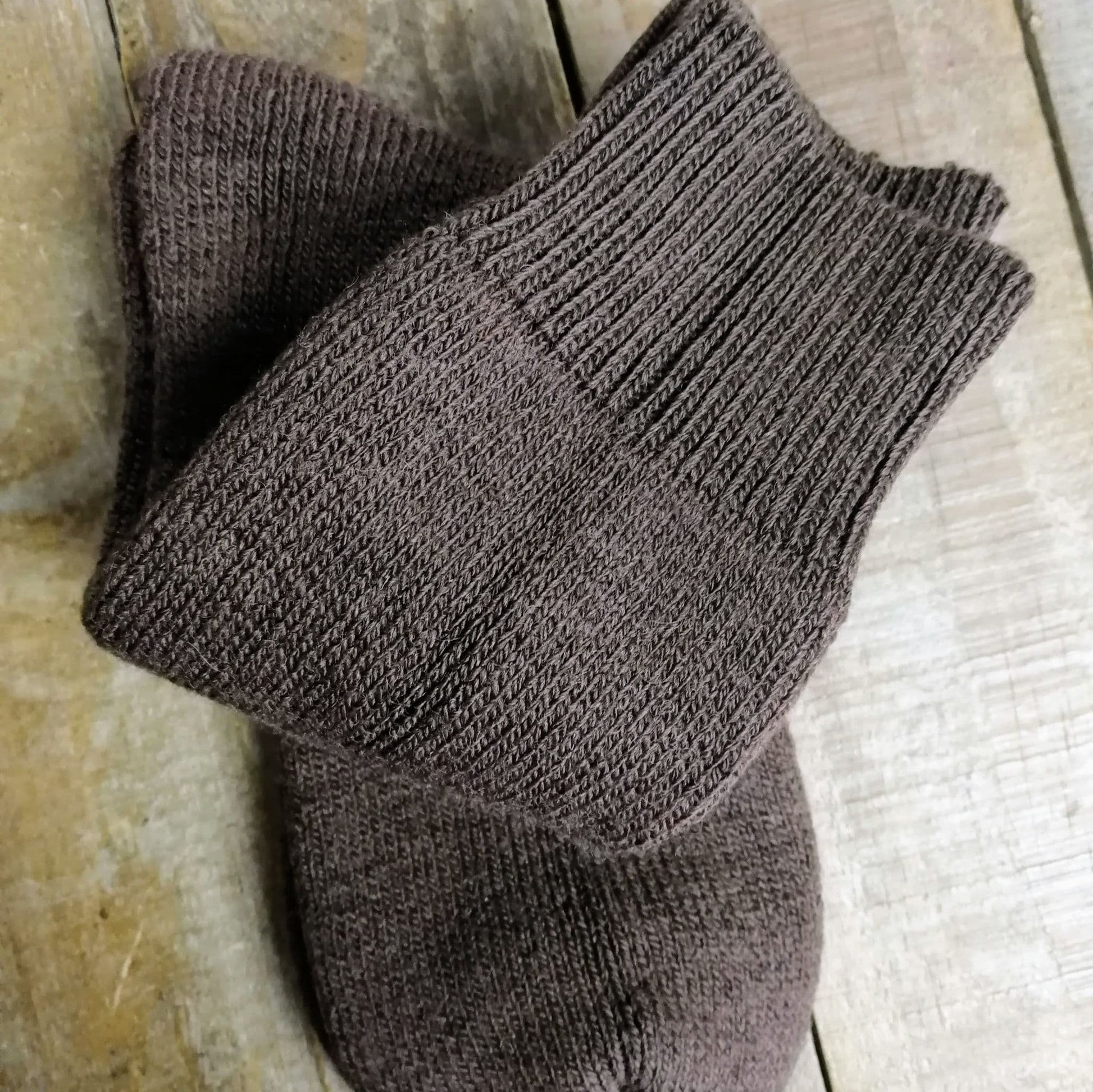 J Alex Swift Wool Terry Fishing Socks Brown Folded - Cushioned Comfort