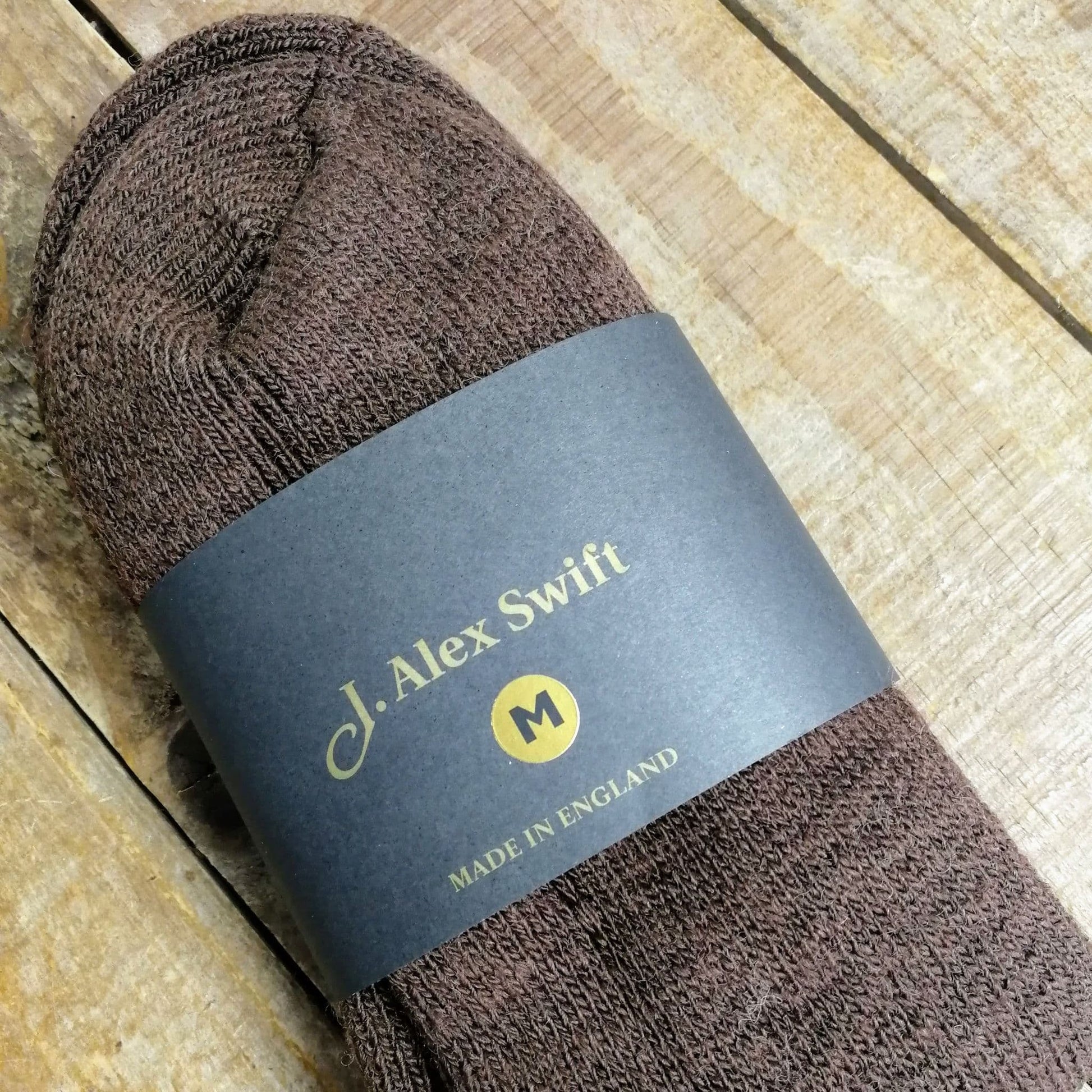 J Alex Swift Wool Terry Fishing Socks Brown - Premium British Boot Socks