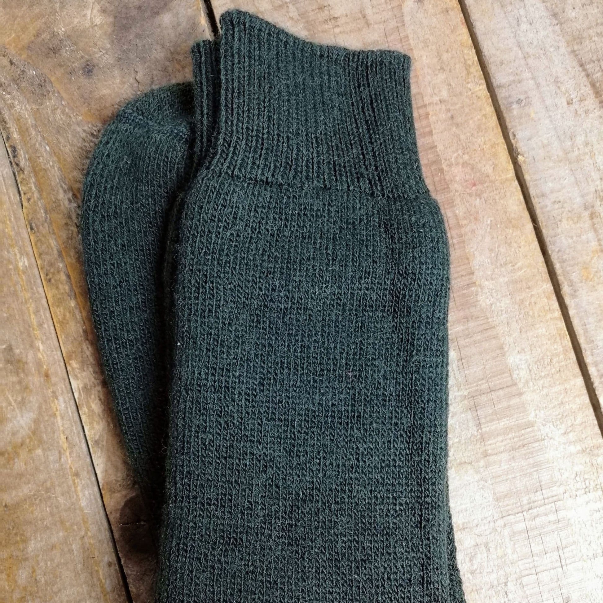 J Alex Swift Wool Terry Fishing Socks Green Folded - British Made Quality