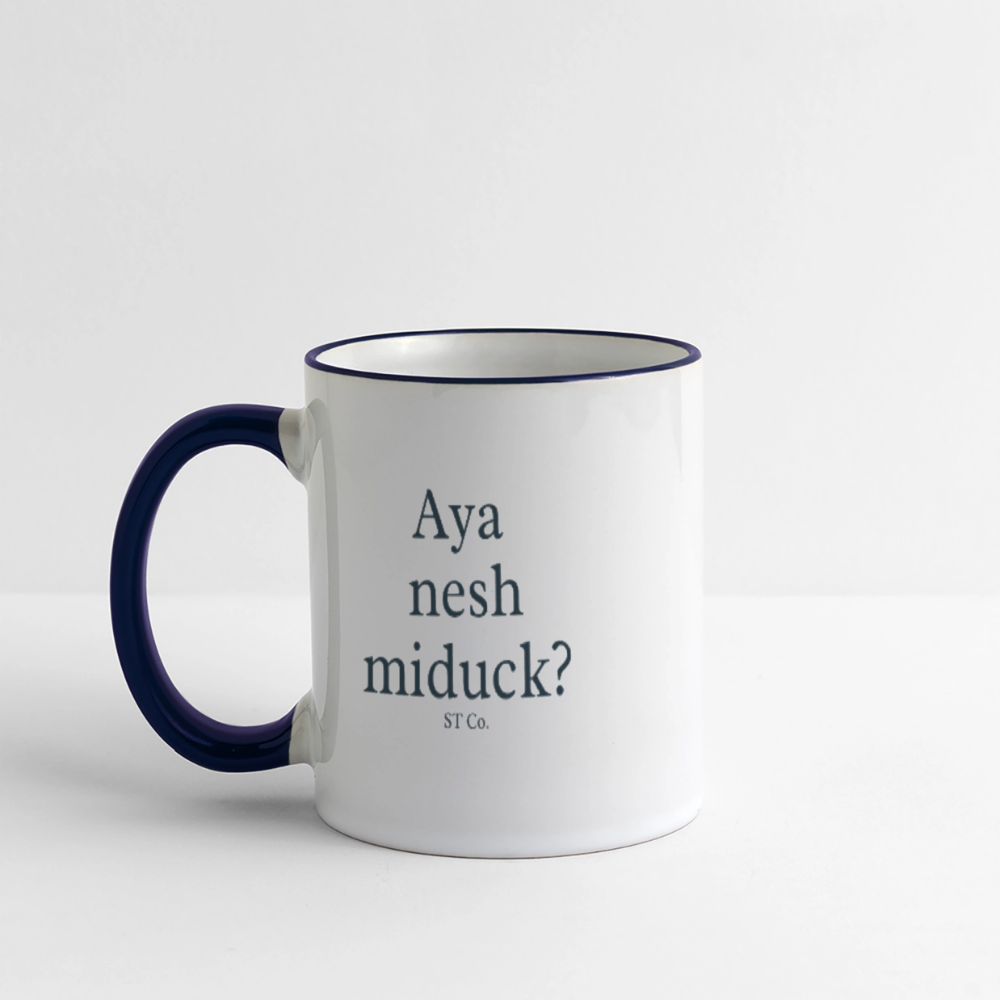 Aya nesh mug - white/cobalt blue