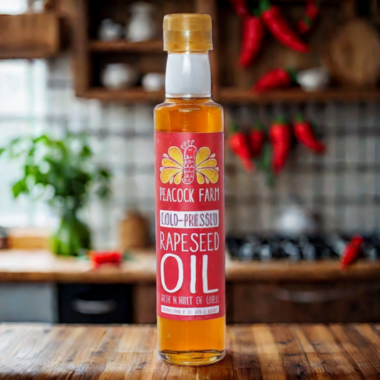 Peacock Farm Chilli Rapeseed Oil 250ml - Subtle Heat Infused Cooking Oil