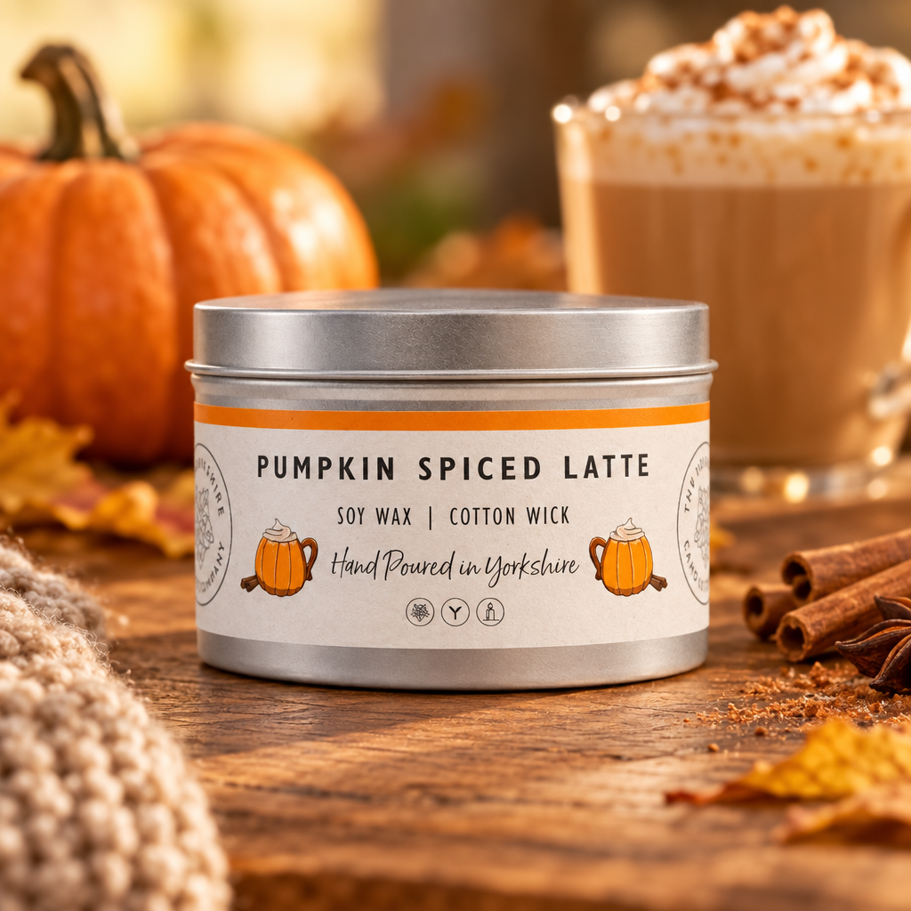 Pumpkin Spiced Latte candle lifestyle photo