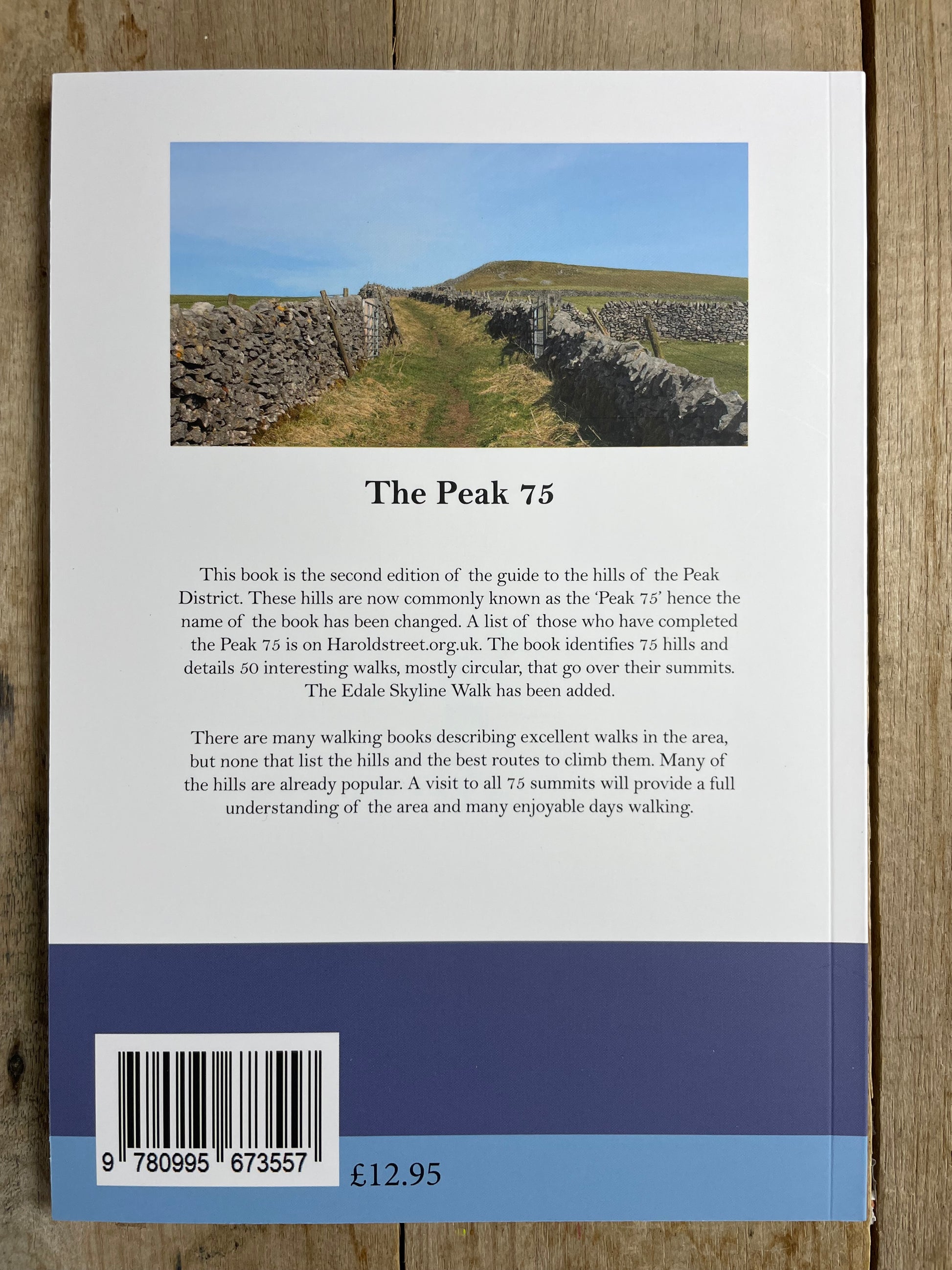 Back cover of peak 75 guidebook by barry k smith