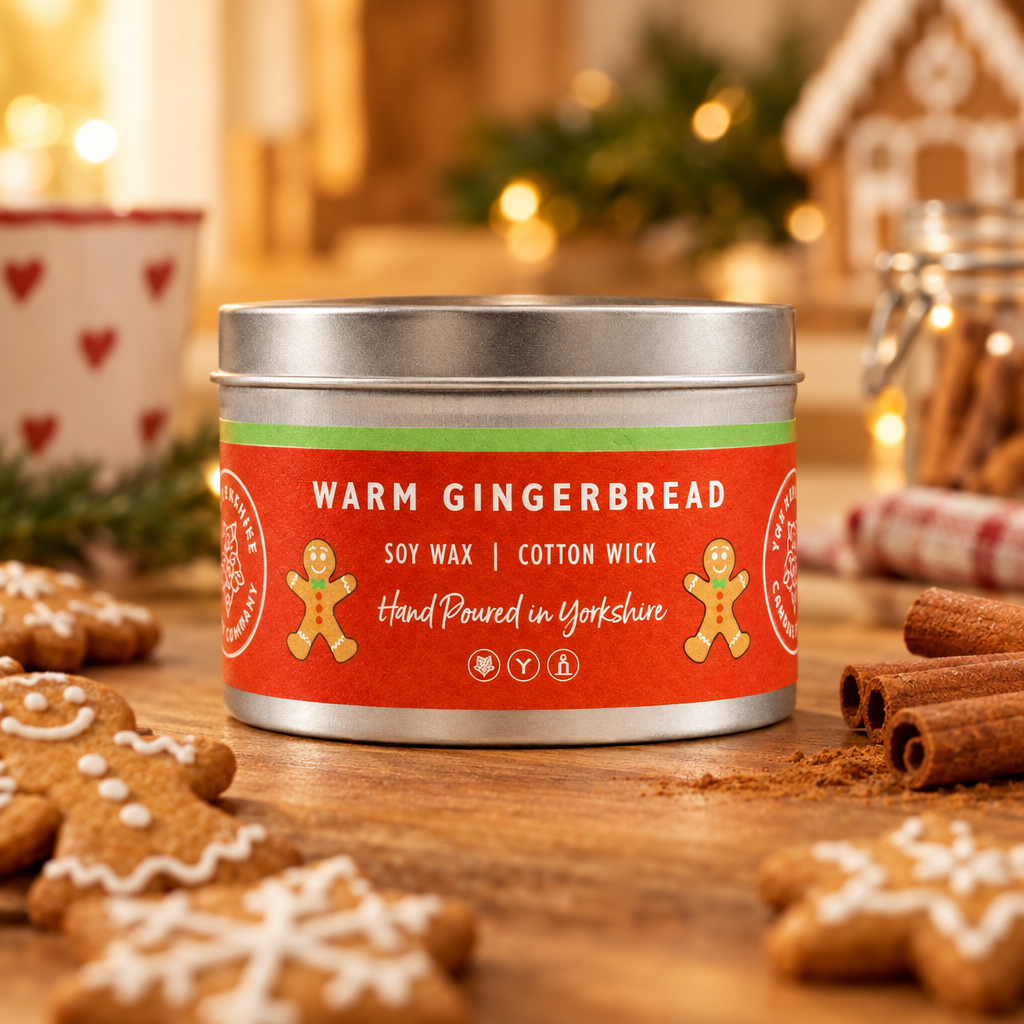Warm Gingerbread candle lifestyle photo
