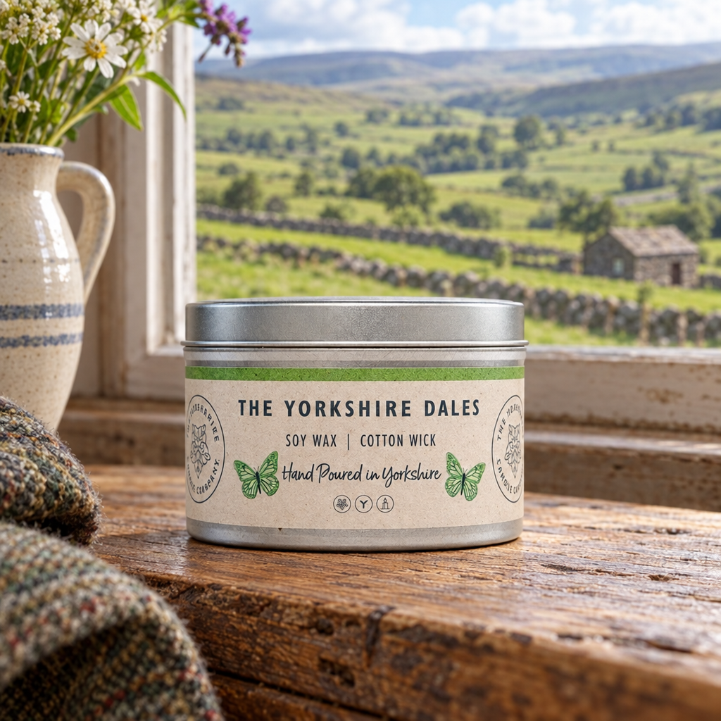 Yorkshire Dales candle lifestyle photo